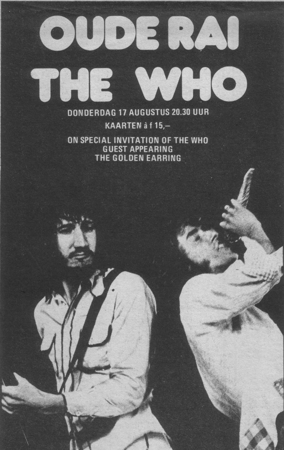 Golden Earring and Who August 17, 1972 show ad